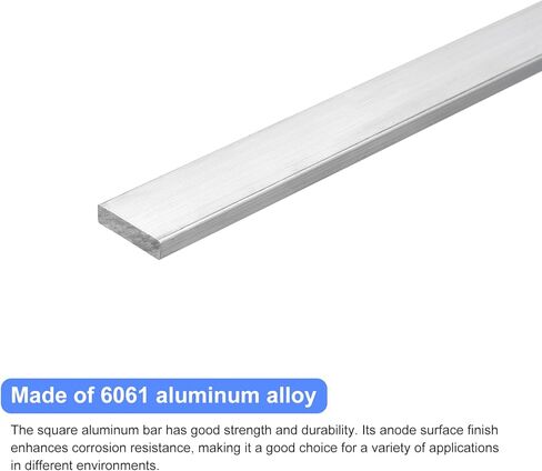 uxcell Square Aluminum Flat Bar, 4pcs 1/4" Thickness 1" Width 10" Length Square Aluminum Bar 6061 Aluminum Flat Plate, 6 x 25 x 254mm T6511 Solid New Mill Stock in Kuwait