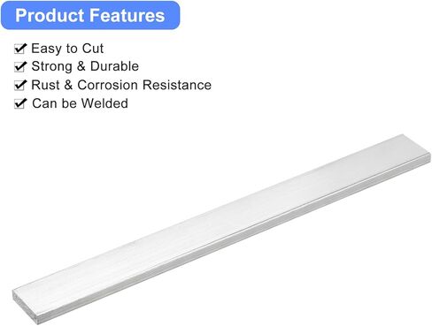 uxcell Square Aluminum Flat Bar, 4pcs 1/4" Thickness 1" Width 10" Length Square Aluminum Bar 6061 Aluminum Flat Plate, 6 x 25 x 254mm T6511 Solid New Mill Stock in Kuwait