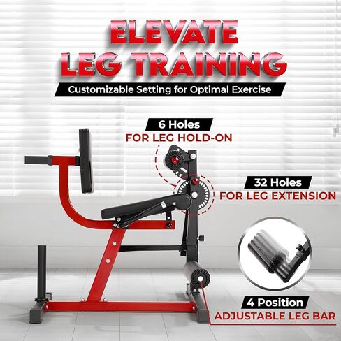 Yes4All Leg Extension and Curl Machine, Adjustable Leg Machine with Plate Loaded, Leg Extension and Curl Bench for Home Gym in Saudi Arabia