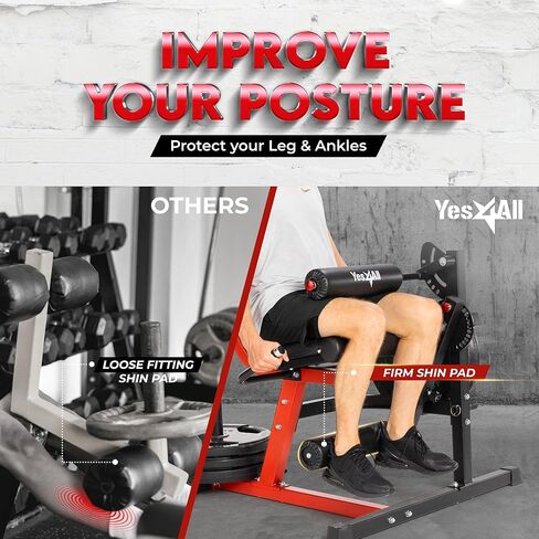 Yes4All Leg Extension and Curl Machine, Adjustable Leg Machine with Plate Loaded, Leg Extension and Curl Bench for Home Gym in Saudi Arabia