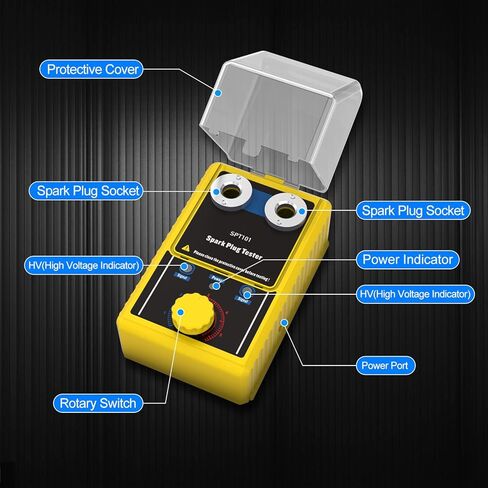 جهاز اختبار شرارة السيارة بفتحات مزدوجة 0-6000 دورة في الدقيقة، تردد العمل 110 فولت، جهاز اختبار شرارة متوافق مع جميع اختبارات سدادات الإشعال لمحركات العمود المرفقي والدراجات النارية in Kuwait