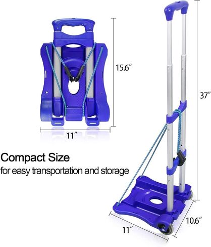 Aluminum Folding Hand Trucks Portable Luggage Cart with Wheels Lightweight Travel Hand Truck/Heavy Duty Moving Dolly (80LB) in Saudi Arabia