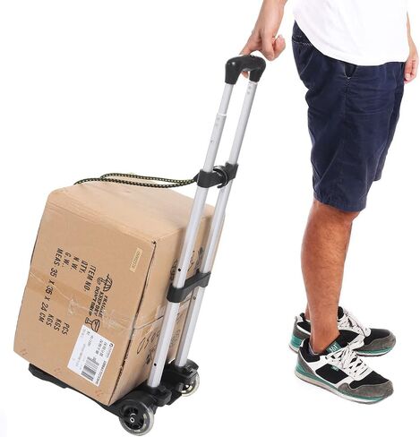 Aluminum Folding Hand Trucks Portable Luggage Cart with Wheels Lightweight Travel Hand Truck/Heavy Duty Moving Dolly (80LB) in Saudi Arabia