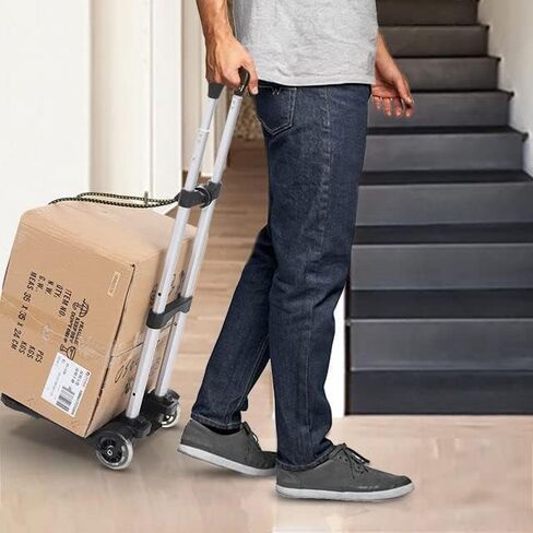 Aluminum Folding Hand Trucks Portable Luggage Cart with Wheels Lightweight Travel Hand Truck/Heavy Duty Moving Dolly (80LB) in Saudi Arabia