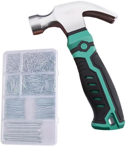 750pcs Hardware Nails Assortment Kit, Picture Hanging Nails, Wood Nails,Small Nailsfor Hanging Pictures,Wood (Nails and Hammer) in Saudi Arabia