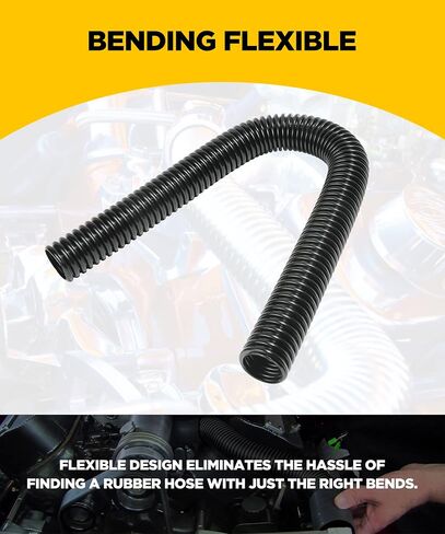 24"/48" Radiator Hose Kit,Stainless Steel Radiator Flexible Coolant Water Hose Kit,Universal Water Hoses Adapter Coolant Radiator Hose Kit with Cap Clamp (Black) (24inch) in Saudi Arabia
