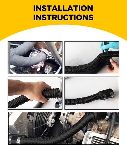 24"/48" Radiator Hose Kit,Stainless Steel Radiator Flexible Coolant Water Hose Kit,Universal Water Hoses Adapter Coolant Radiator Hose Kit with Cap Clamp (Black) (24inch) in Saudi Arabia
