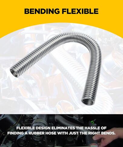24"/48" Radiator Hose Kit,Stainless Steel Radiator Flexible Coolant Water Hose Kit,Universal Water Hoses Adapter Coolant Radiator Hose Kit with Cap Clamp (Black) (24inch) in Saudi Arabia