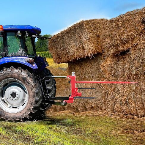 3 Point Trailer Hitch with 2 Inch Receiver Hay Bale Spear Attachment, 49" Hay Bale Spear & 2 Stabilizer Spears with Trailer Gooseneck Ball Drawbar in Saudi Arabia