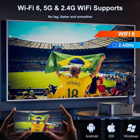 【لا توجد بقع سوداء وتركيز تلقائي وحجر المفاتيح】 جهاز عرض أصلي 1080P 21000LM WiFi 6 بلوتوث 5.2، جهاز عرض الفيديو المنزلي TOPBEN 4K يدعم زر اللمس/تكبير 50%/حقيبة ظهر محمولة للأماكن الخارجية 2024 جديدة in Saudi Arabia
