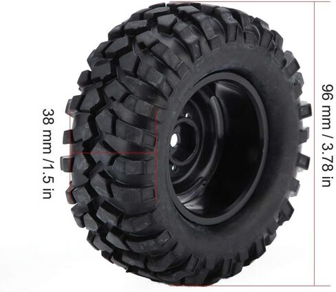 RC Car Tires, 4 Pcs Tires Rubber Tyres for 1:10 Rock Crawler Off-Road RC Remote Control Car Accessory Part in Saudi Arabia