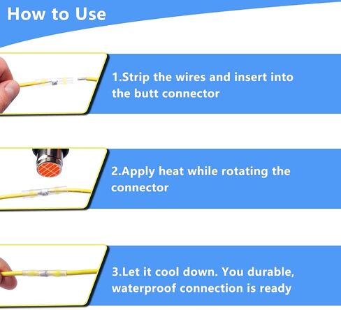 150pcs Seal Wire Connectors, Heat Shrink Self Solder Connectors, Waterproof Butt Splice Wire Terminals Best for Repair and Electrical Maintenance, Automotive, Decoration Wiring, Marine Wire Joint in Saudi Arabia