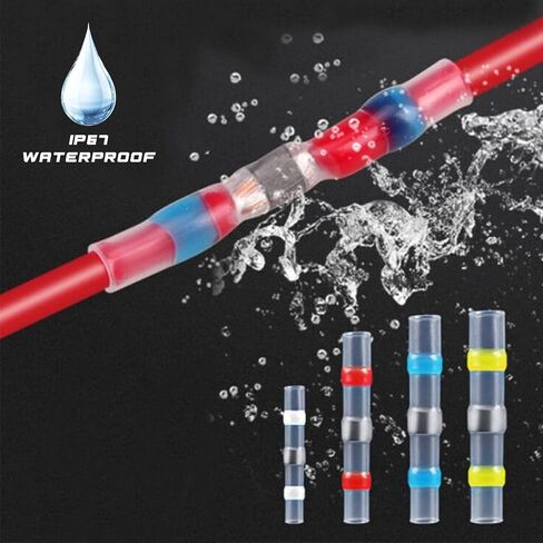 150pcs Seal Wire Connectors, Heat Shrink Self Solder Connectors, Waterproof Butt Splice Wire Terminals Best for Repair and Electrical Maintenance, Automotive, Decoration Wiring, Marine Wire Joint in Saudi Arabia