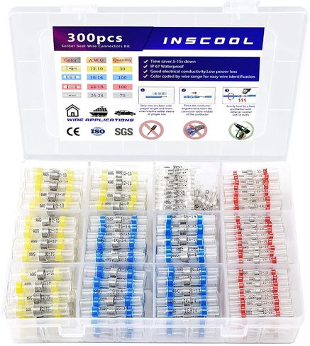 150pcs Seal Wire Connectors, Heat Shrink Self Solder Connectors, Waterproof Butt Splice Wire Terminals Best for Repair and Electrical Maintenance, Automotive, Decoration Wiring, Marine Wire Joint in Saudi Arabia