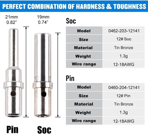 JRready ST6289 Deutsch Solid Contact Kit Barrel Style Contacts Size 12 16 20 Male Female Terminals for DTP,DT,DTM,HD10,HD30,HDP20,DRC,DRB,DTHD,Jiffy Splice Series Connectors in Saudi Arabia