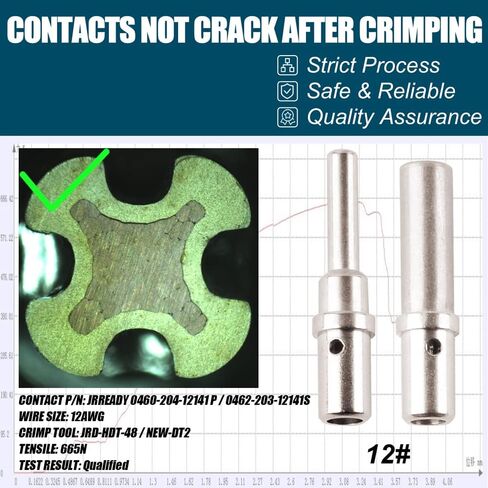 JRready ST6289 Deutsch Solid Contact Kit Barrel Style Contacts Size 12 16 20 Male Female Terminals for DTP,DT,DTM,HD10,HD30,HDP20,DRC,DRB,DTHD,Jiffy Splice Series Connectors in Saudi Arabia