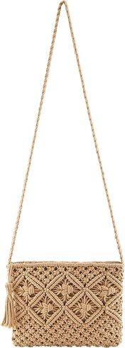 Ayliss Women's Handwoven Crossbody Handbag Summer Beach Shoulder Handbag Cotton Crochet Woven Handmade Purse Bag Tassel in Saudi Arabia