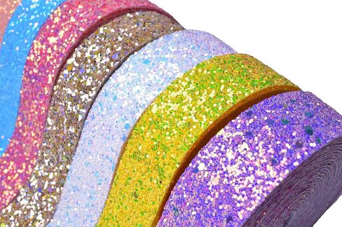 7 ياردات ألوان متنوعة 1 بوصة (25 مم) شريط لامع لصناعة قوس الشعر، شرائط لامعة لتزيين القوس، أشرطة لامعة سميكة لربطات عنق الزفاف، لوازم الحرف والمجوهرات GR001 in Kuwait