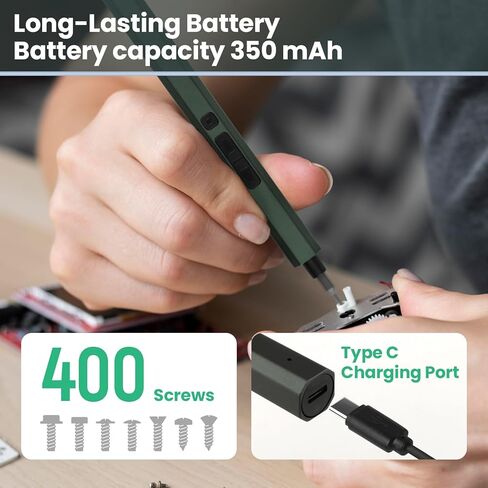مجموعة مفك كهربائي دقيق - 50 في 1 E1 Max Mini طقم مفك براغي كهربائي صغير مع 40 لقمة مغناطيسية، بطارية قابلة للشحن تعمل بالطاقة لبناء أجهزة الكمبيوتر والإلكترونيات الصغيرة in Kuwait