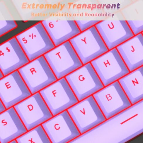 PBT Keycaps, Mechanical Keyboard Keycaps 60 Percent Purple 106 Keycap Set Custom Keycap Set, Shine Through Keycaps OEM Profile, Universal Compatiability for 100%, 75%, 65%, 60% Keyboard - Purple in Saudi Arabia