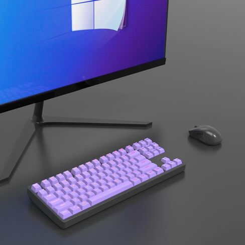 PBT Keycaps, Mechanical Keyboard Keycaps 60 Percent Purple 106 Keycap Set Custom Keycap Set, Shine Through Keycaps OEM Profile, Universal Compatiability for 100%, 75%, 65%, 60% Keyboard - Purple in Saudi Arabia