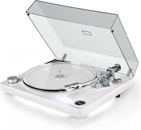 Record Player Turntable Built-in Phono Preamp, Vinyl Record Player with Adjustable Counterweight Magnetic Cartridge, Anti-Skate Control, Acrylic Platter, 33 or 45 RPM White in Saudi Arabia