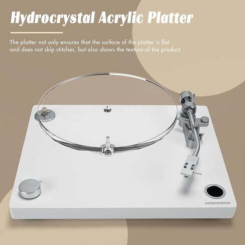 Record Player Turntable Built-in Phono Preamp, Vinyl Record Player with Adjustable Counterweight Magnetic Cartridge, Anti-Skate Control, Acrylic Platter, 33 or 45 RPM White in Saudi Arabia