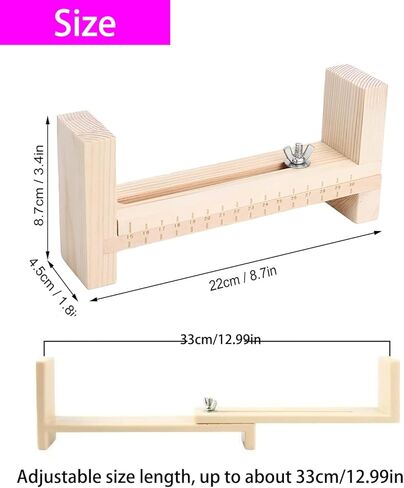 WenTigDY قابل للتعديل طول باراكورد تهزهز سوار صانع إطار خشبي معصمه صانعباراكورد تهزهز سوار صانع الخشب تهزهز سوار صانع DIY اليد الحياكة سوار تهزهز مع 2 المشبك in Kuwait
