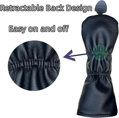 Golf Club Headcover 3 Wood Headcover Hybrid Head Covers Skulls Embroidery Premium Leather Driver Fairway Wood Hybrid Blade Mallet Putter Cover Magnetic Closure in Kuwait