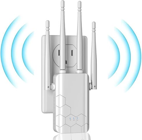 2024 معزز إشارة موسع واي فاي للمنزل، مكرر واي فاي يصل إلى 9000 قدم مربع وأكثر من 35 جهاز، معزز واي فاي موسع الإنترنت مع منفذ إيثرنت، إعداد سهل، مصنوع للولايات المتحدة الأمريكية in Kuwait