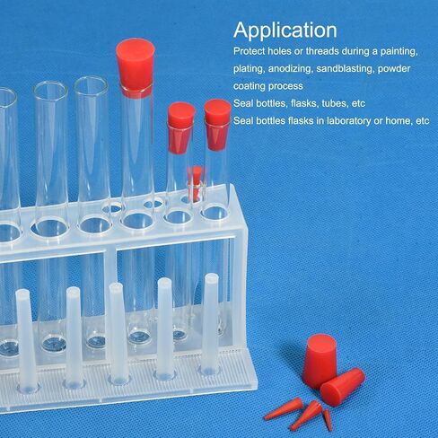 MECCANIXITY Silicone Rubber Tapered Plug 3mm to 8mm Solid Red for Powder Coating, Painting, Anodizing, Plating, Sandblasting, Laboratory Use 30 Pieces in Saudi Arabia