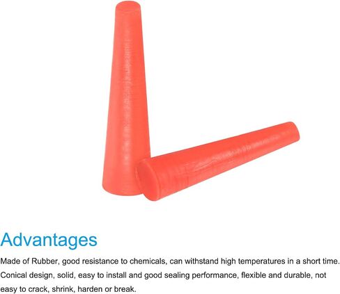 MECCANIXITY Silicone Rubber Tapered Plug 3mm to 8mm Solid Red for Powder Coating, Painting, Anodizing, Plating, Sandblasting, Laboratory Use 30 Pieces in Saudi Arabia