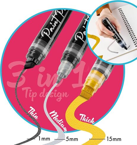 أقلام تحديد جامبو برأس لباد 15 مم من Stylo، 4 عبوات من علامات الملصقات السميكة الكبيرة الملونة، أقلام تحديد كبيرة الحجم لوضع العلامات واللافتات والسبورات السوداء والزجاج الأمامي واللوحات الخارجية وصناعة الحرف اليدوية in Kuwait