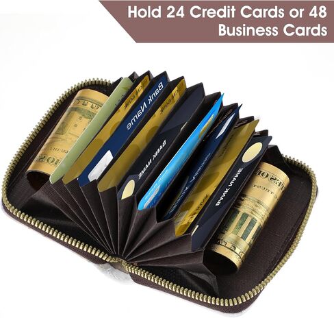 RFID Blocking Credit Card Wallet, Women Small Card Holder PU Leather ID Card Case Coin Pouch Bussiness Card Organizer in Kuwait