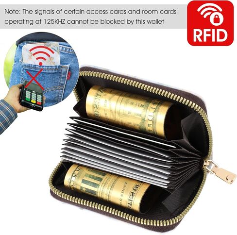 RFID Blocking Credit Card Wallet, Women Small Card Holder PU Leather ID Card Case Coin Pouch Bussiness Card Organizer in Kuwait