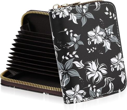 Amaxiu RFID Credit Card Holder Wallets for Women, Leather Zipper Card Case Small Card Case Wallet Business Card Organizer for Credit or ID Cards Driver's Licenses(C) in Saudi Arabia