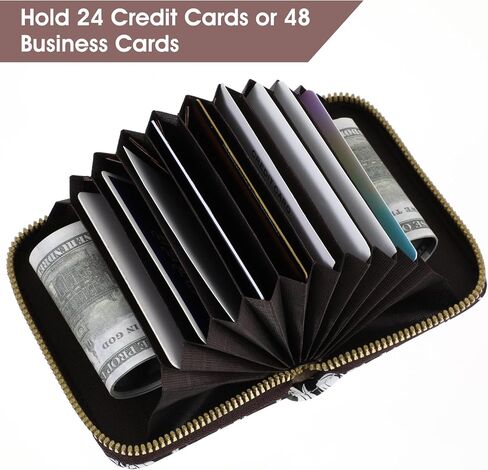Amaxiu RFID Credit Card Holder Wallets for Women, Leather Zipper Card Case Small Card Case Wallet Business Card Organizer for Credit or ID Cards Driver's Licenses(C) in Saudi Arabia