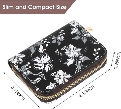 Amaxiu RFID Credit Card Holder Wallets for Women, Leather Zipper Card Case Small Card Case Wallet Business Card Organizer for Credit or ID Cards Driver's Licenses(C) in Saudi Arabia