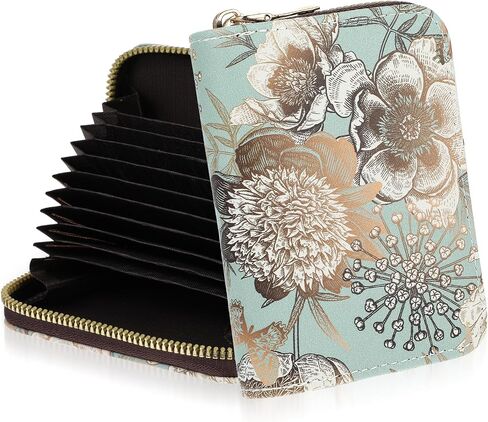 Amaxiu RFID Credit Card Holder Wallets for Women, Leather Zipper Card Case Small Card Case Wallet Business Card Organizer for Credit or ID Cards Driver's Licenses(C) in Saudi Arabia