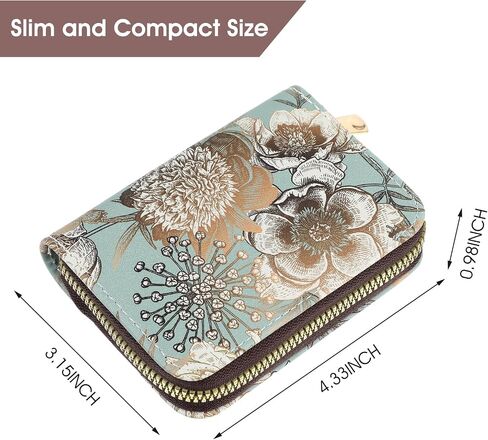 Amaxiu RFID Credit Card Holder Wallets for Women, Leather Zipper Card Case Small Card Case Wallet Business Card Organizer for Credit or ID Cards Driver's Licenses(C) in Saudi Arabia