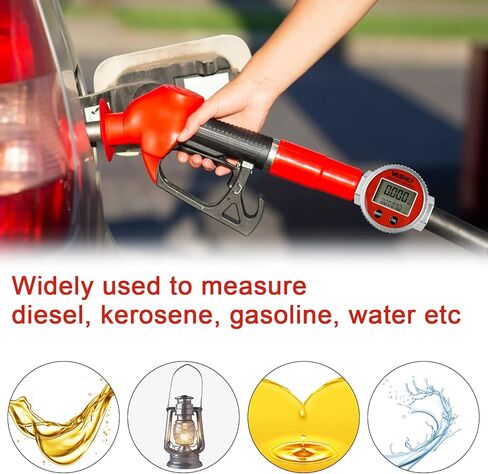 مقياس التدفق التوربيني Vashly 3/4 بوصة مع شاشة LCD رقمية لقياس بنزين الكيروسين الديزل (مربع) in Kuwait