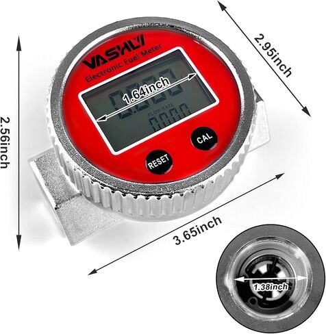 مقياس التدفق التوربيني Vashly 3/4 بوصة مع شاشة LCD رقمية لقياس بنزين الكيروسين الديزل (مربع) in Kuwait