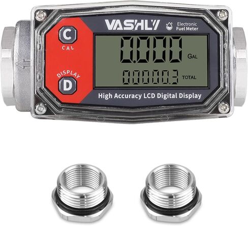 Vashly Turbine Flow Meter 3/4" inch with Digital LCD Display for Measure Diesel Kerosene Gasoline (Square) in Saudi Arabia