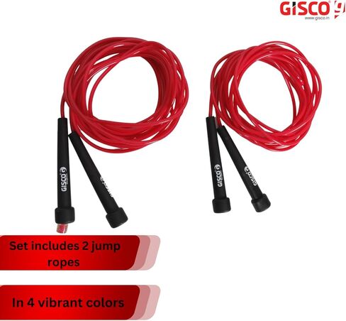 GISCO Premium PVC (16 ft) Double Dutch Long Jump Rope for Fitness Physical Education, Gym Glass, Personal Use For Kids and Adults Set of 2 in Saudi Arabia