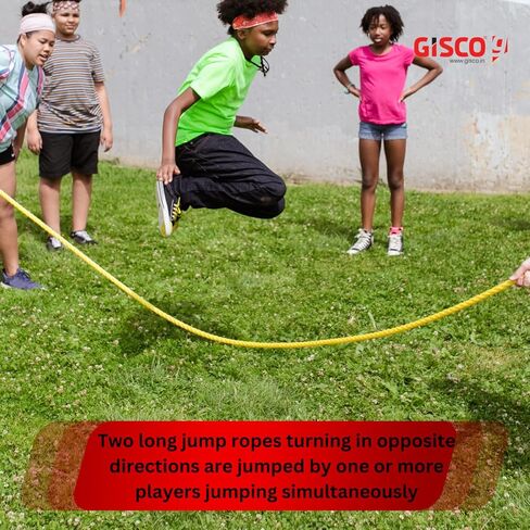 GISCO Premium PVC (16 ft) Double Dutch Long Jump Rope for Fitness Physical Education, Gym Glass, Personal Use For Kids and Adults Set of 2 in Saudi Arabia