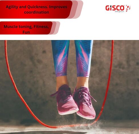 GISCO Premium PVC (16 ft) Double Dutch Long Jump Rope for Fitness Physical Education, Gym Glass, Personal Use For Kids and Adults Set of 2 in Saudi Arabia