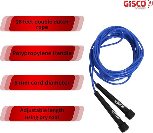 GISCO Premium PVC (16 ft) Double Dutch Long Jump Rope for Fitness Physical Education, Gym Glass, Personal Use For Kids and Adults Set of 2 in Saudi Arabia