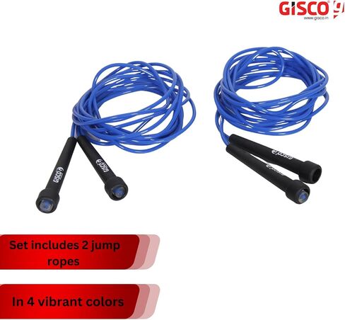 GISCO Premium PVC (16 ft) Double Dutch Long Jump Rope for Fitness Physical Education, Gym Glass, Personal Use For Kids and Adults Set of 2 in Saudi Arabia