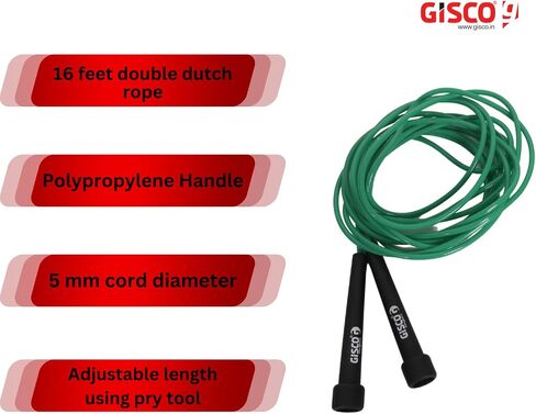 GISCO Premium PVC (16 ft) Double Dutch Long Jump Rope for Fitness Physical Education, Gym Glass, Personal Use For Kids and Adults Set of 2 in Saudi Arabia