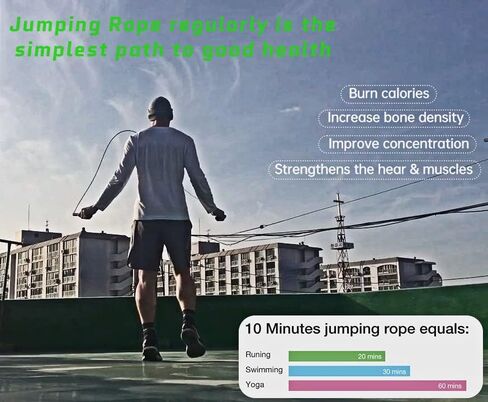 HANDIO Jump Rope, 1/2 lb Weighted Jump Rope for Boxing, Cardio, Crossfit Workout, 8~10ft Range Adjustable Length Steel Ropes with Ball Bearings and Metal Handles, Jumpropes Suitable for Men and Women Jump Rope for Fitness Training Exercise in Saudi Arabia